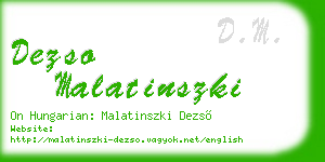 dezso malatinszki business card
